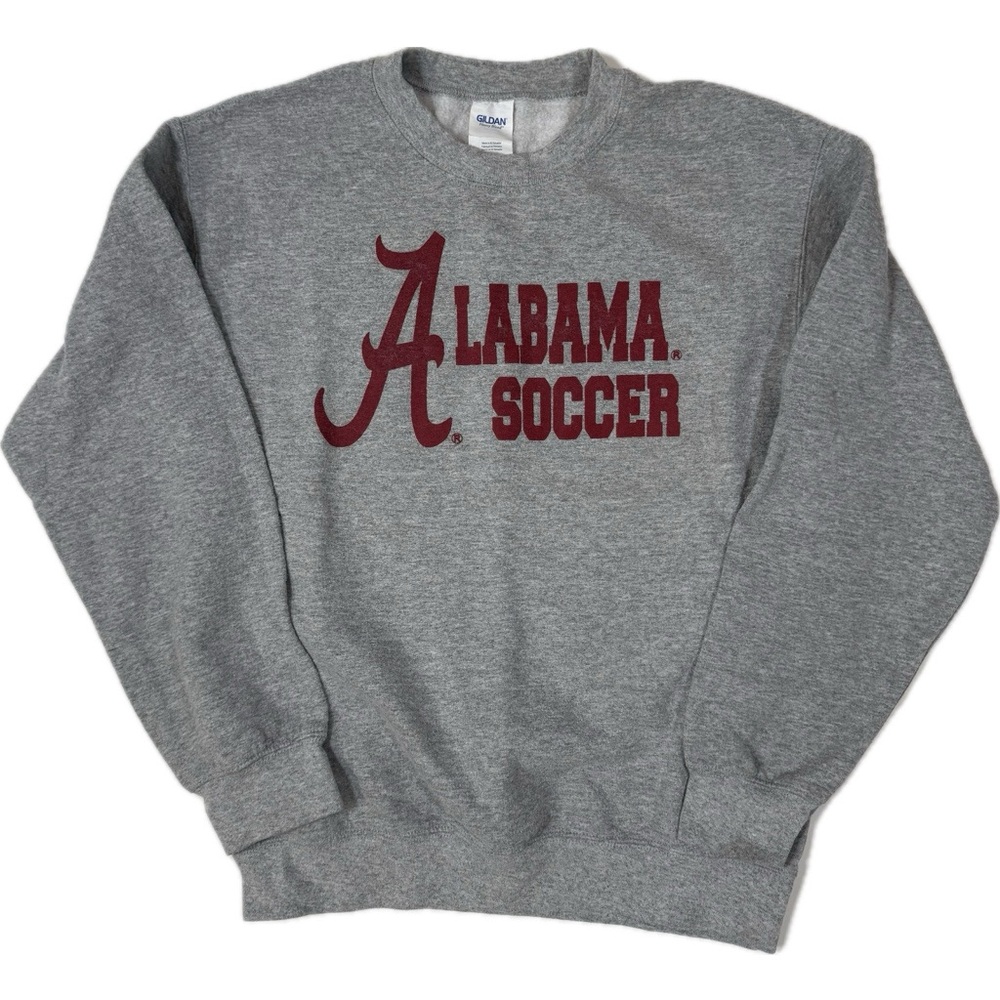 Vintage Gildan Gray Alabama Soccer Unisex Crewneck Sweatshirt Small